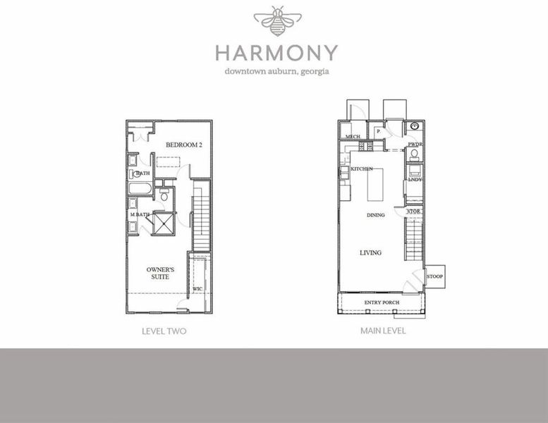 2D floor plan layout of this home in Harmony, Auburn, GA (Image 5).