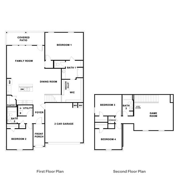 2D floor plan layout for the The Ozark by D.R. Horton in Durango, Mustang Ridge, TX (Image 3).