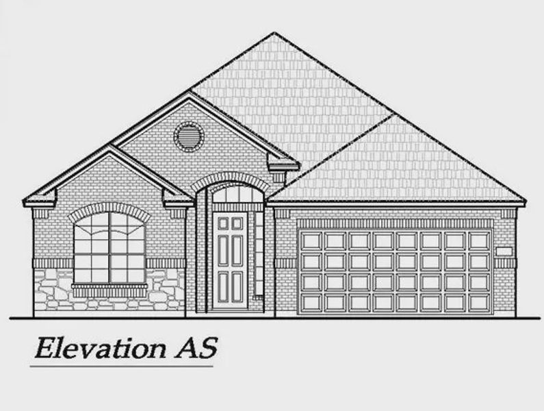 Exterior rendering of this home design in Las Lomas 50's, Forney, TX (Image 4).