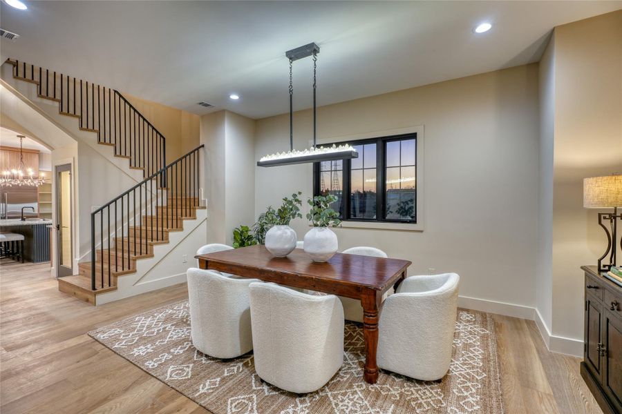Terrific, open floorplan. Gorgeous stairwell to second level.