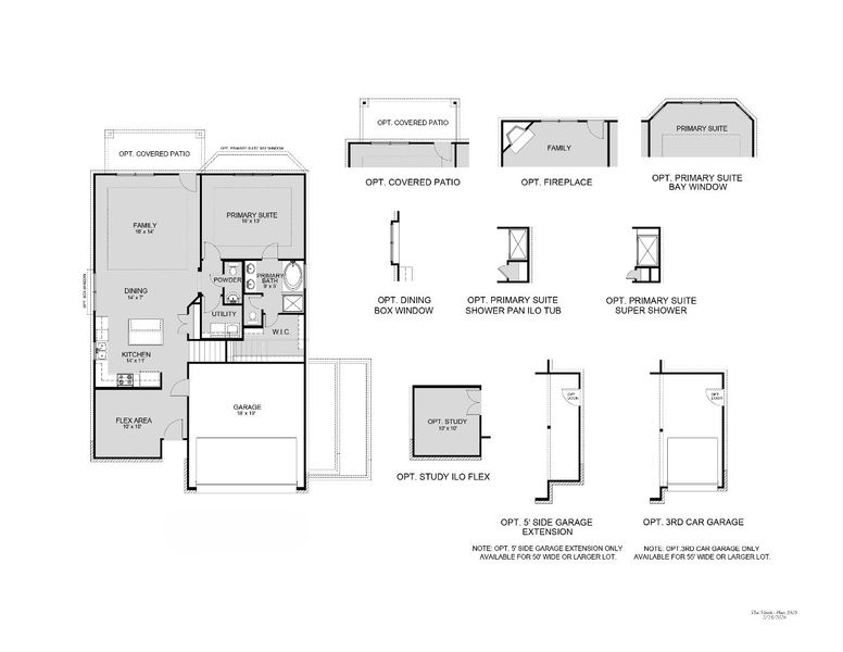 2D floor plan layout for the The Tivoli by Legend Homes in Granger Pines, Conroe, TX (Image 3).