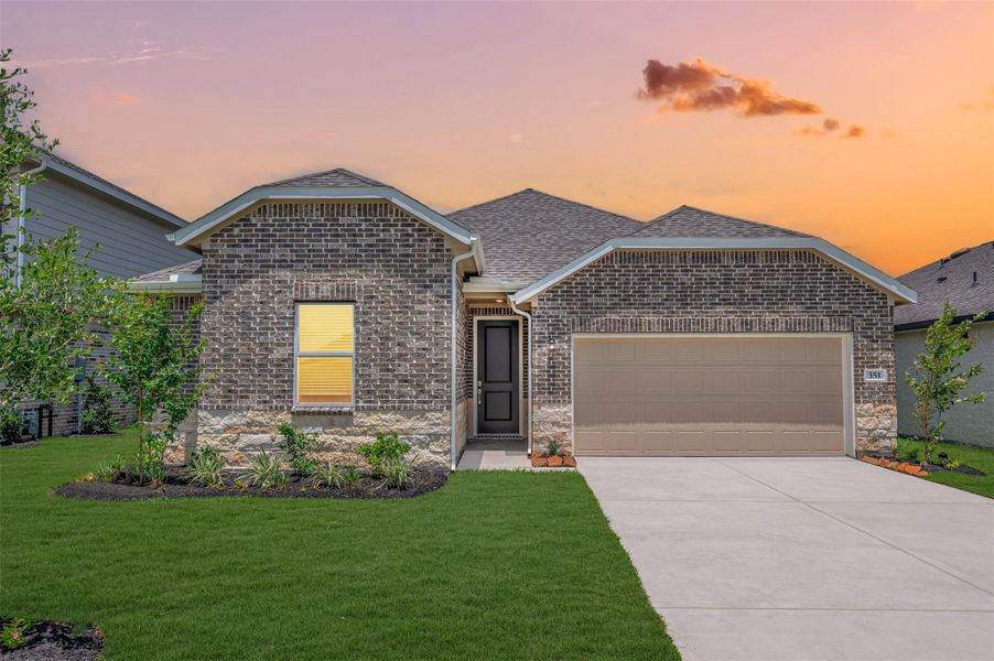 Front exterior of a new home in The Hills of Town Creek, Montgomery, TX, highlighting curb appeal (Image 2). Front exterior of a new home in The Hills of Town Creek, Montgomery, TX, highlighting curb appeal (Image 2).