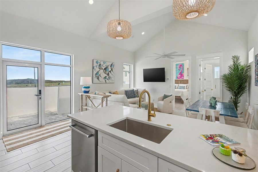 Furnished interior view inside a new home in , Port Aransas (Image 17).