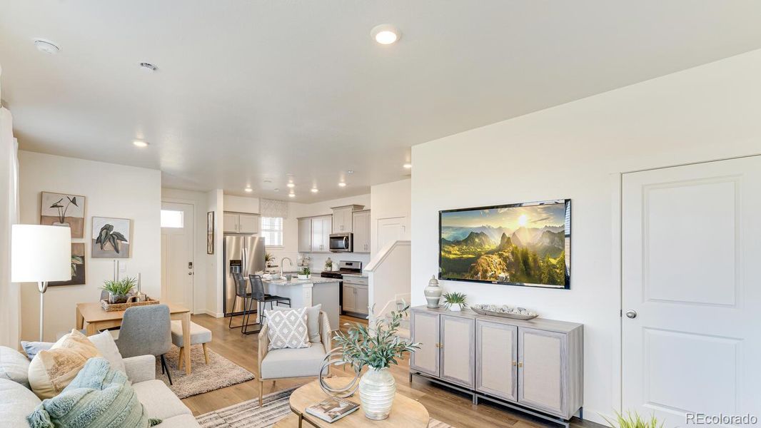 Furnished interior view inside a new home in Revere at Johnstown, Johnstown (Image 3).