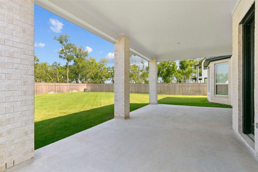 Beautiful Extended patio plumbed and gas ready for your outdoor kitchen to be