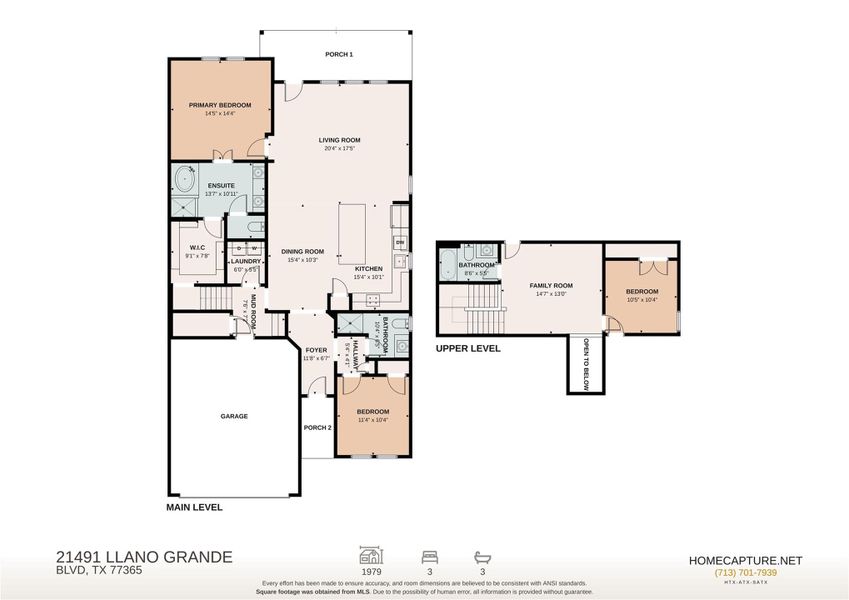 2D floor plan layout of this home in The Highlands, Porter, TX (Image 6).