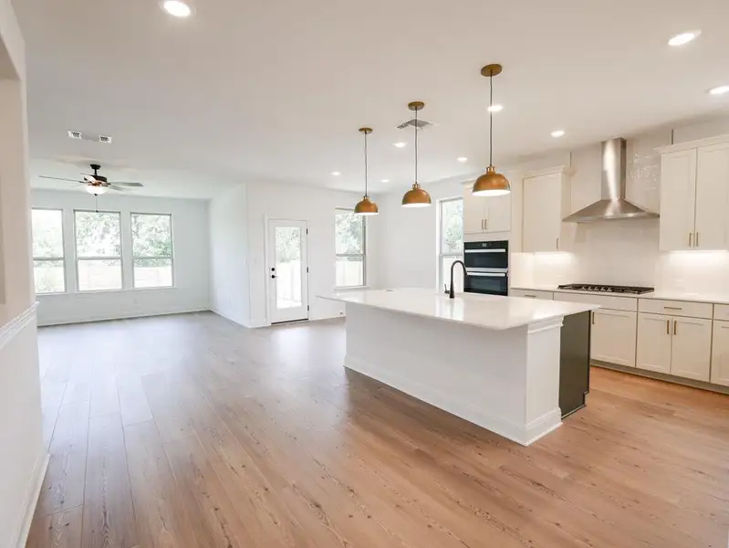 Furnished interior view inside a new home in Bluffview Reserve, Leander (Image 5). Furnished interior view inside a new home in Bluffview Reserve, Leander (Image 5).