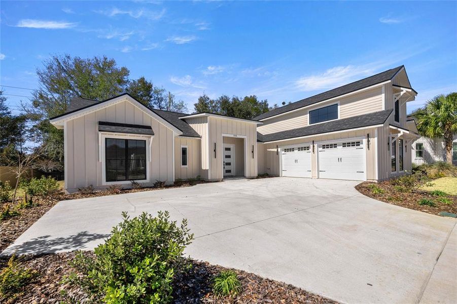 Front exterior of a new home in , Gainesville, FL, highlighting curb appeal (Image 18). Front exterior of a new home in , Gainesville, FL, highlighting curb appeal (Image 18).