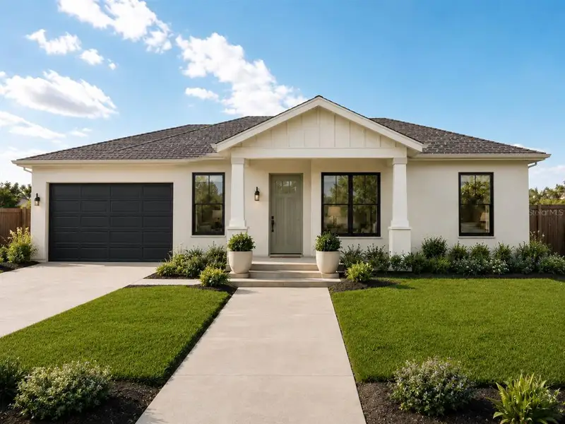 Front exterior of a new home in , Ocala, FL, highlighting curb appeal (Image 2). Front exterior of a new home in , Ocala, FL, highlighting curb appeal (Image 2).