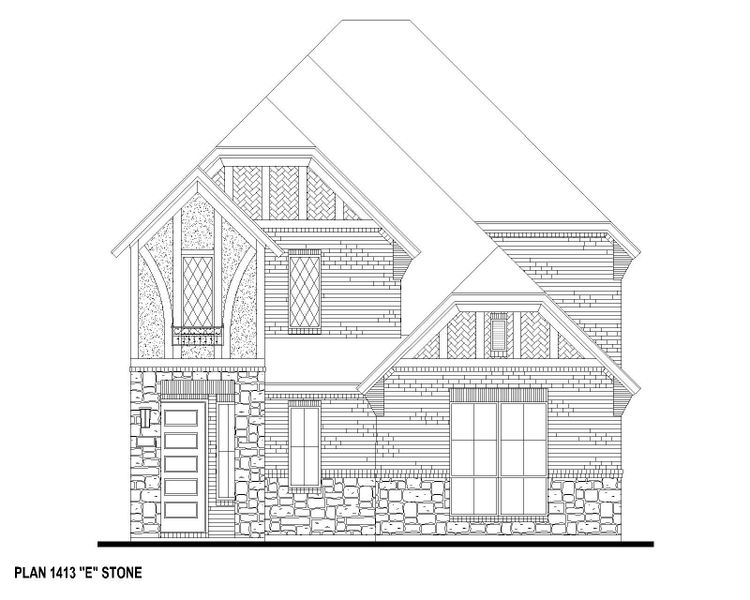 Plan 1413 Elevation E w/ Stone