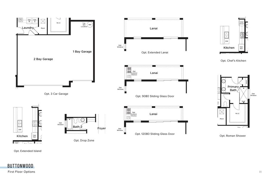 2D floor plan layout for the Buttonwood by DRB Homes in Trailside, Mount Dora, FL (Image 4).