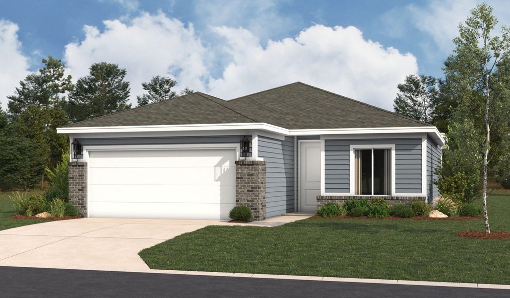 Representative exterior photo of a completed home built from the Clovis by Hakes Brothers in Hunters Ranch, San Antonio, TX (Image 16).