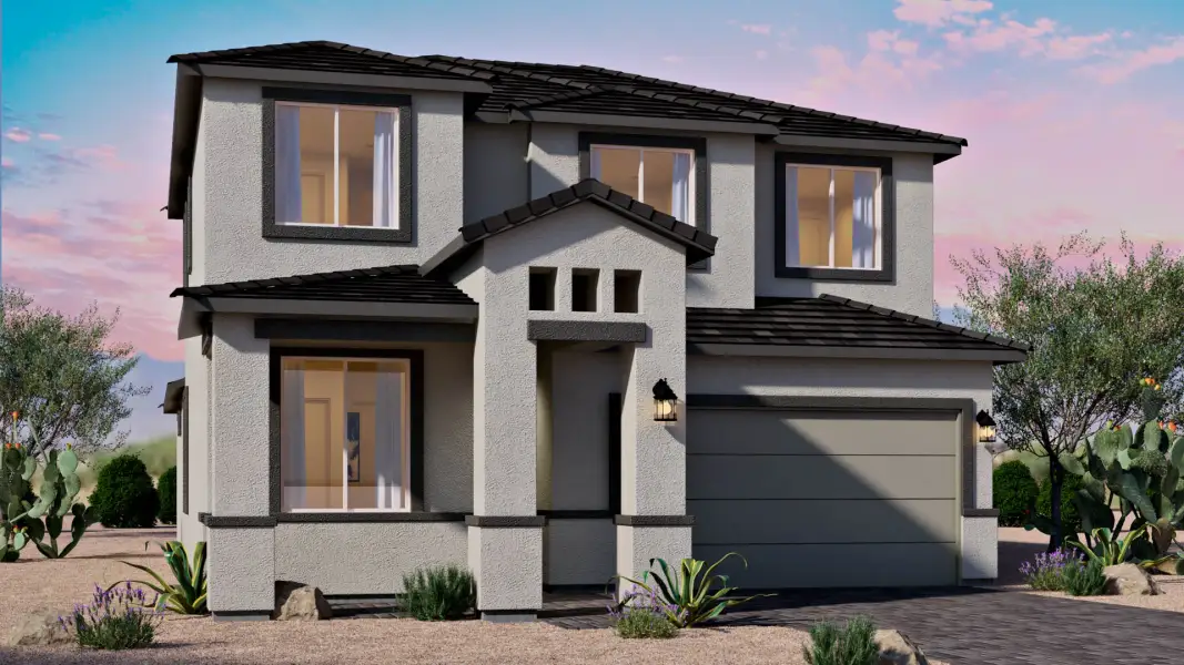 Representative exterior photo of a completed home built from the Stork by D.R. Horton in Upper Canyon, Phoenix, AZ (Image 4). Representative exterior photo of a completed home built from the Stork by D.R. Horton in Upper Canyon, Phoenix, AZ (Image 4).