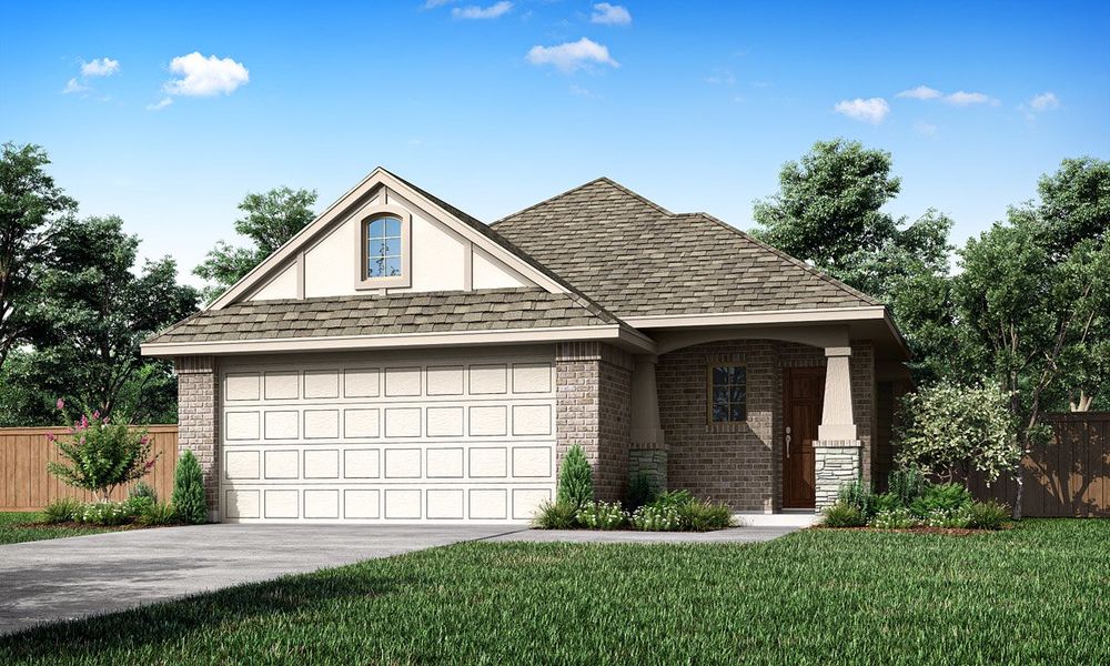 Front exterior of a new home in Leonard Trails, Anna, TX, highlighting curb appeal (Image 1). Front exterior of a new home in Leonard Trails, Anna, TX, highlighting curb appeal (Image 1).