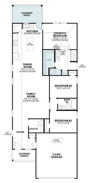 2D floor plan layout of this home in Meadow Park, Ponder, TX (Image 2). 2D floor plan layout of this home in Meadow Park, Ponder, TX (Image 2).