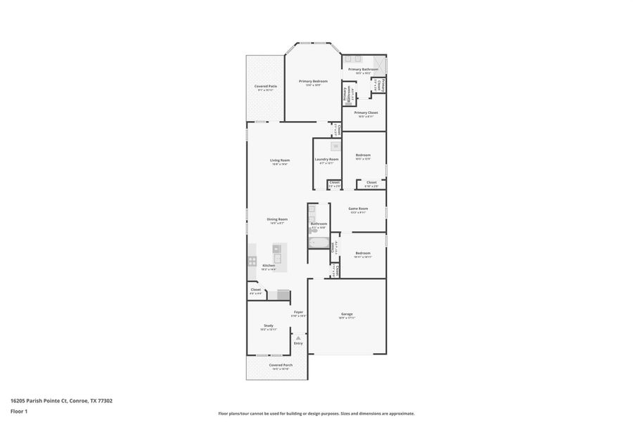 2D floor plan layout of this home in Heights of Barbers Hill, Baytown, TX (Image 1). 2D floor plan layout of this home in Heights of Barbers Hill, Baytown, TX (Image 1).