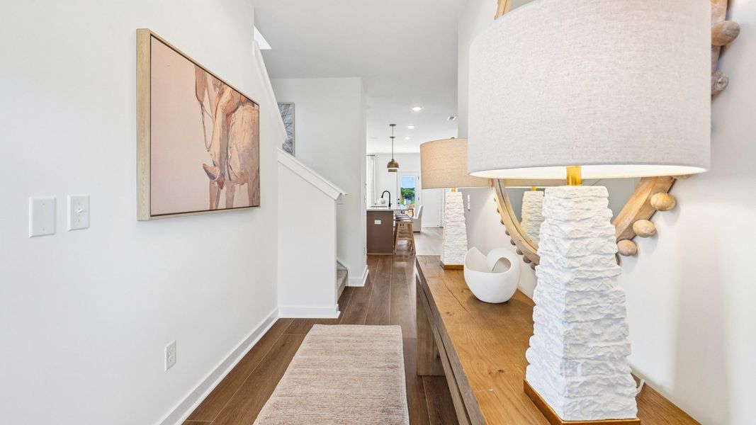Front entryway into main living areas with access to staircase Front entryway into main living areas with access to staircase