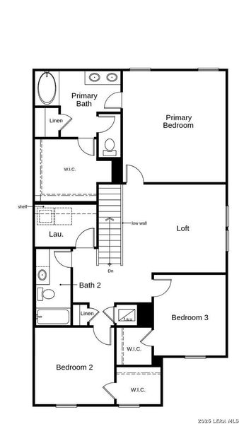 2D floor plan layout of this home in Legend Heights, New Braunfels, TX (Image 3).