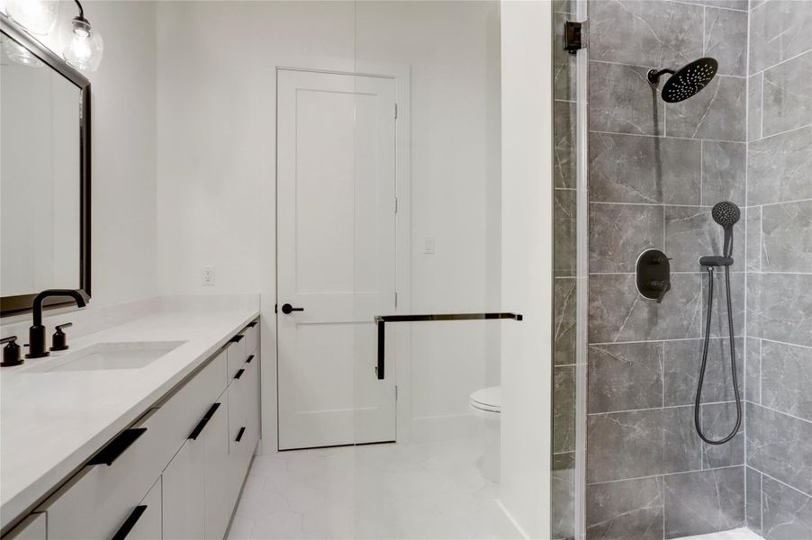 One of three ensuite bathrooms on the second floor.