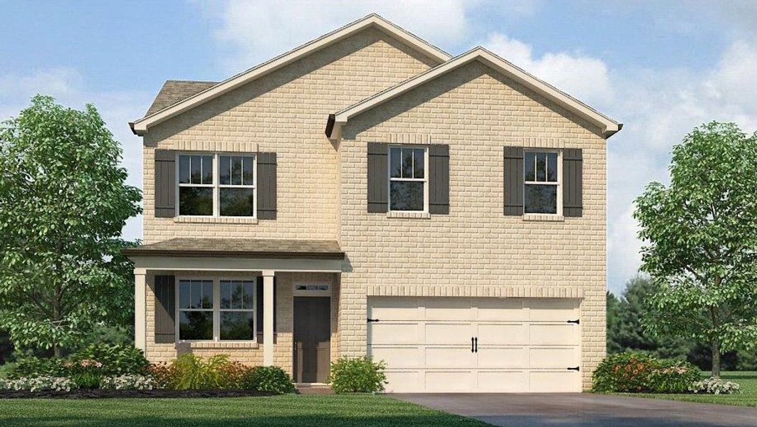 Representative exterior photo of a completed home built from the BELHAVEN by D.R. Horton in Pointe Park, Union City, GA (Image 21).