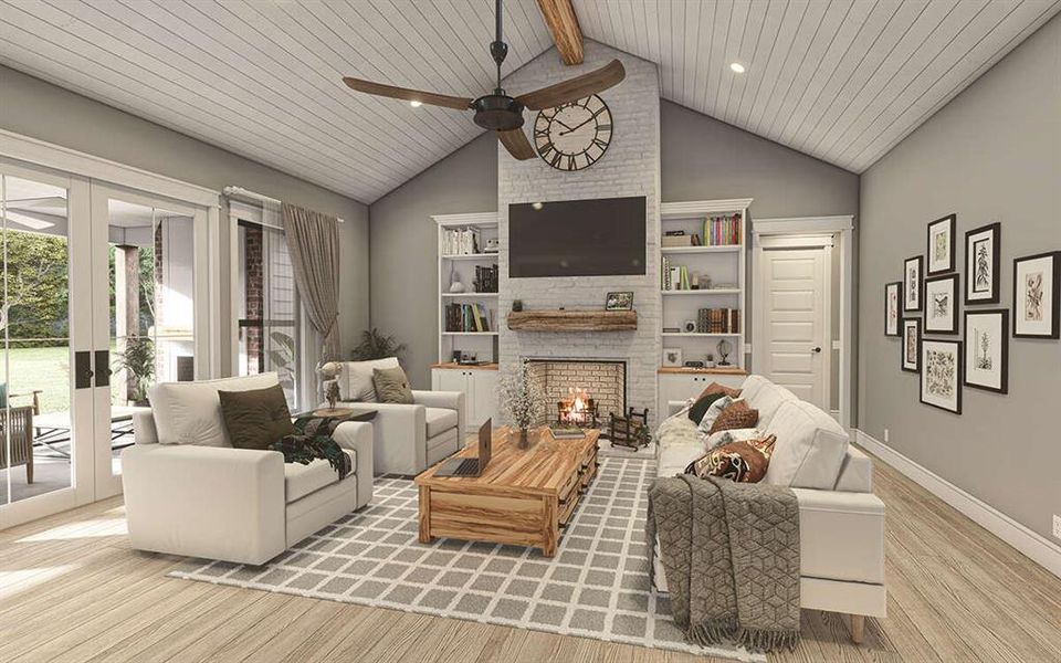 This open concept home features vaulted ceilings & wood burning fireplace! This open concept home features vaulted ceilings & wood burning fireplace!