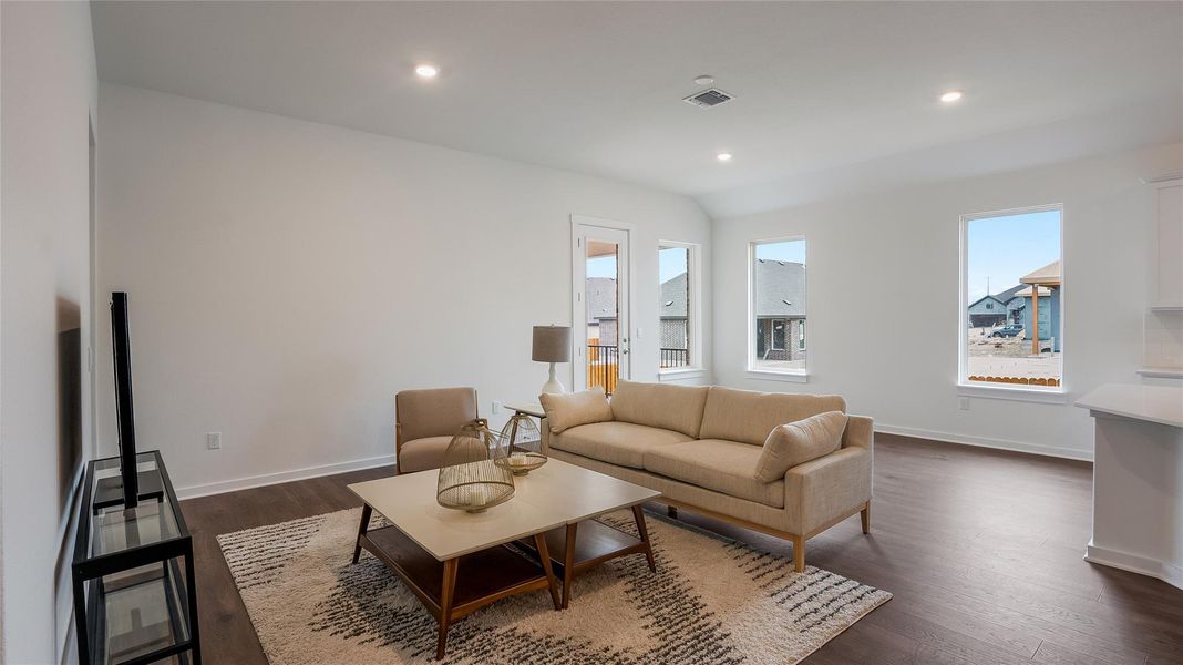 Furnished interior view inside a new home in Rosenbusch Ranch, Leander (Image 3). Furnished interior view inside a new home in Rosenbusch Ranch, Leander (Image 3).