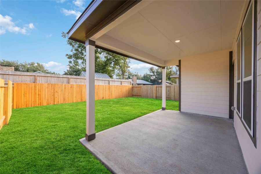 Exterior details and patio area of a home in Bluebonnet Village, Bellville (Image 1). Exterior details and patio area of a home in Bluebonnet Village, Bellville (Image 1).
