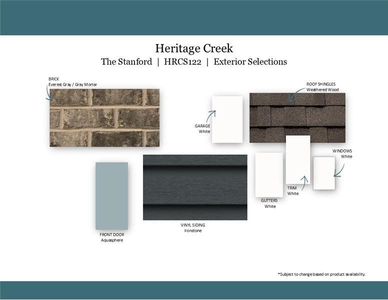 Sample of building materials used in homes in Heritage Creek, Nashville (Image 40). Sample of building materials used in homes in Heritage Creek, Nashville (Image 40).