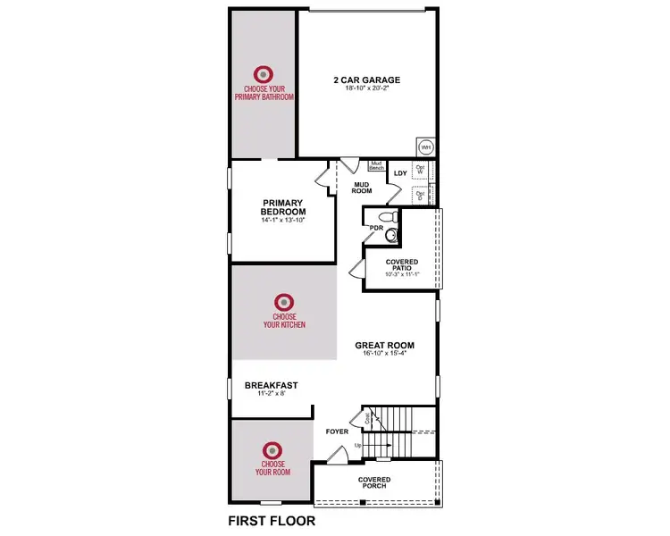 2D floor plan layout for the Conroe by Beazer Homes in Waterbend, Euless, TX (Image 3).