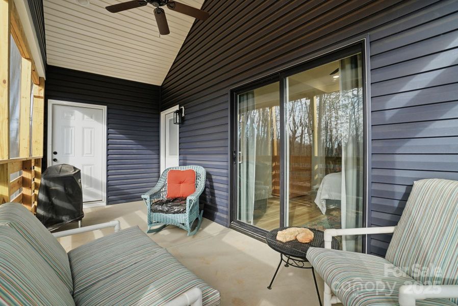 Storage room off screened porch Storage room off screened porch