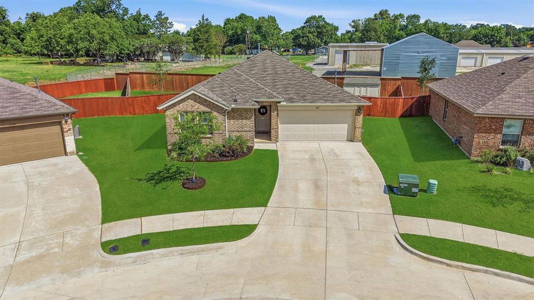 Front exterior of a new home in Three Oaks, Sherman, TX, highlighting curb appeal (Image 23).