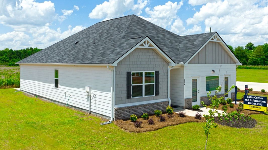 Representative exterior photo of a completed home built from the Cali by D.R. Horton in The Preserve at Agricultural Village, Perry, GA (Image 19).