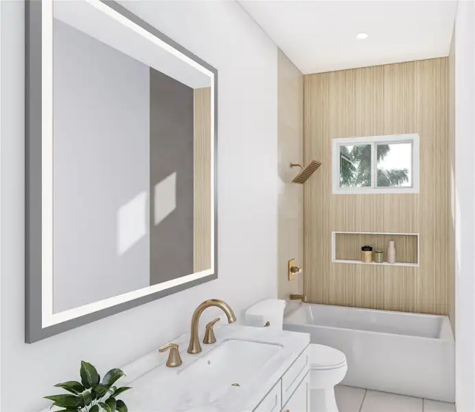 This is an inspirational virtual rendering of a secondary ensuite bathroom - finishes are subject to change without notice. This is an inspirational virtual rendering of a secondary ensuite bathroom - finishes are subject to change without notice.