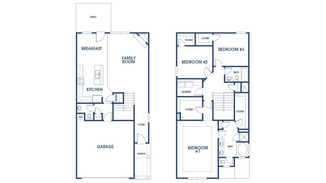 2D floor plan layout of this home in Oakchase at Hampton, Hampton, GA (Image 2). 2D floor plan layout of this home in Oakchase at Hampton, Hampton, GA (Image 2).