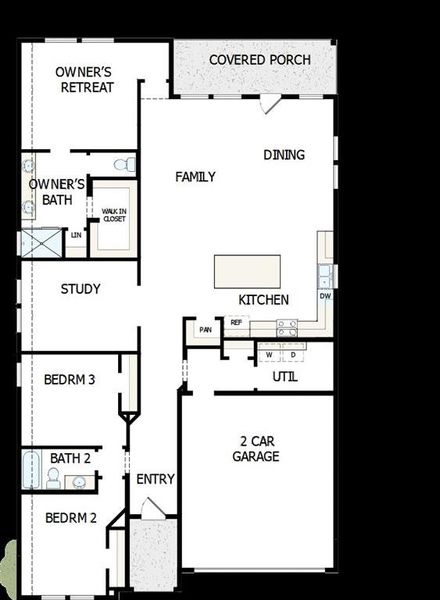 2D floor plan layout of this home in Creekshaw – Classic, Royse City, TX (Image 2). 2D floor plan layout of this home in Creekshaw – Classic, Royse City, TX (Image 2).