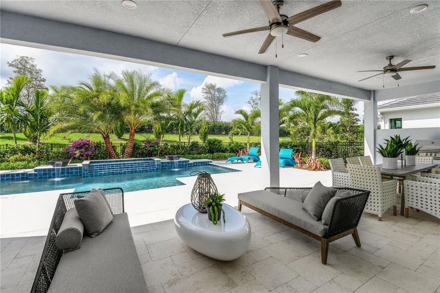 Exterior details and patio area of a home in Cresswind Lakewood Ranch, Lakewood Ranch (Image 21).