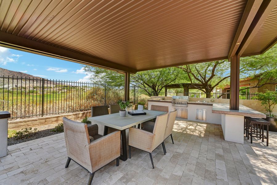 Representative exterior details of a home built from the The Serendipity by David Weekley Homes in Victory at Verrado, Buckeye (Image 1).