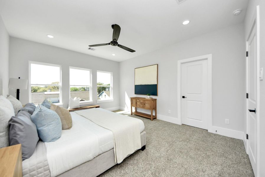 Furnished interior view inside a new home in Skyline Homes at Cavalcade, Houston (Image 35). Furnished interior view inside a new home in Skyline Homes at Cavalcade, Houston (Image 35).