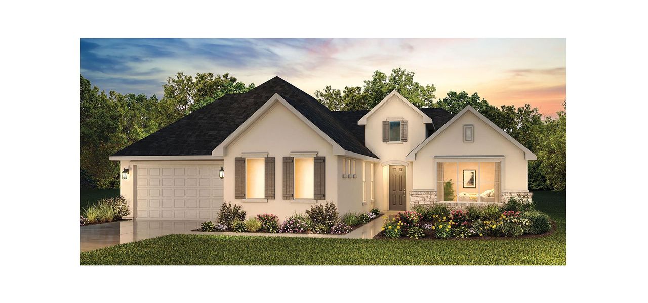 Representative exterior photo of a completed home built from the Belmont by Robson Resort Communities in Robson Ranch Texas, Denton, TX (Image 4). Representative exterior photo of a completed home built from the Belmont by Robson Resort Communities in Robson Ranch Texas, Denton, TX (Image 4).