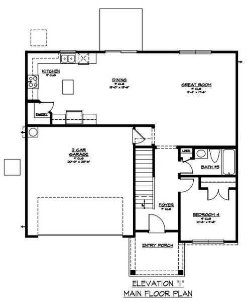 2D floor plan layout for the The Cypress by Smith Family Homes in Heritage at New Riverside, Bluffton, SC (Image 3).