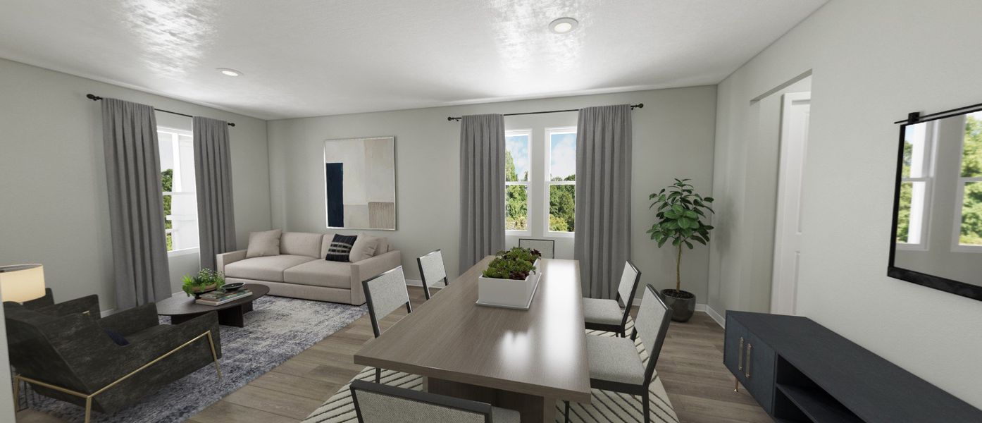Furnished interior view inside a new home in Vintner Reserve, Clermont (Image 7). Furnished interior view inside a new home in Vintner Reserve, Clermont (Image 7).