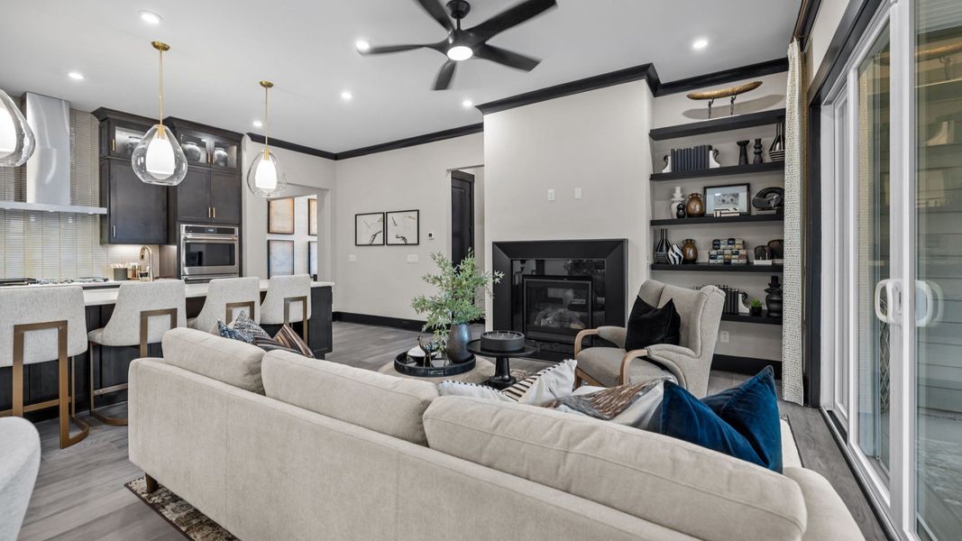 The Enthusiast Plan by DBR Homes living area in Fort Mill, SC.