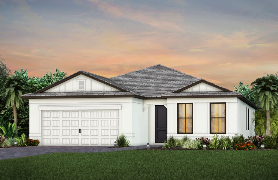 Representative exterior photo of a completed home built from the Mystique by Pulte Homes in Sapphire Point at Lakewood Ranch, Lakewood Ranch, FL (Image 5).