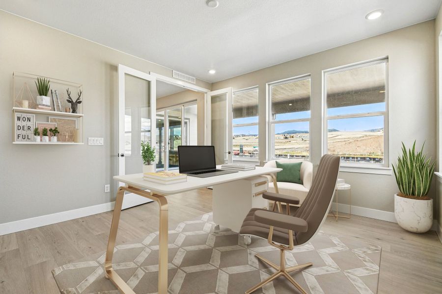 Furnished interior view inside a new home in Trailstone, Arvada (Image 7).