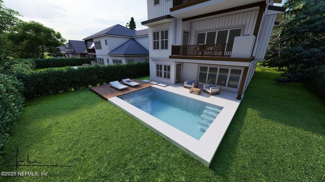 Exterior details and patio area of a home in , Atlantic Beach (Image 2).