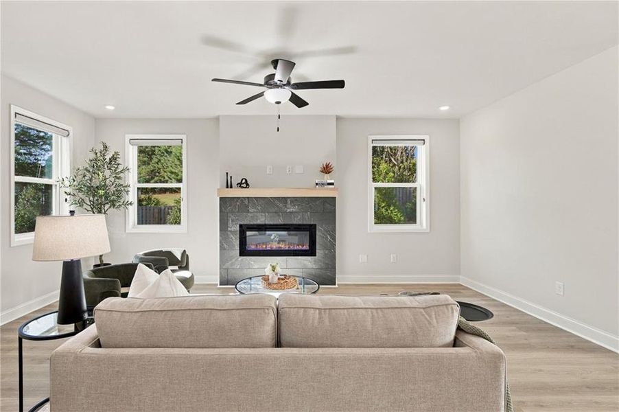Furnished interior view inside a new home in The Paddocks at Doc Hughes, Buford (Image 8). Furnished interior view inside a new home in The Paddocks at Doc Hughes, Buford (Image 8).
