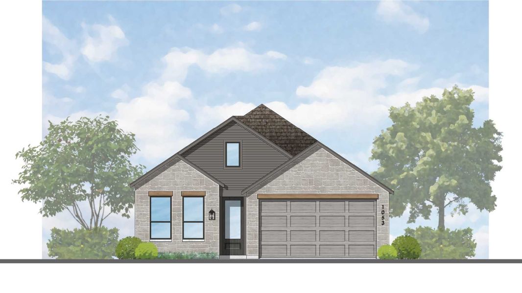 Representative rendering of the exterior for the Maybach Plan by Highland Homes (Image 2).