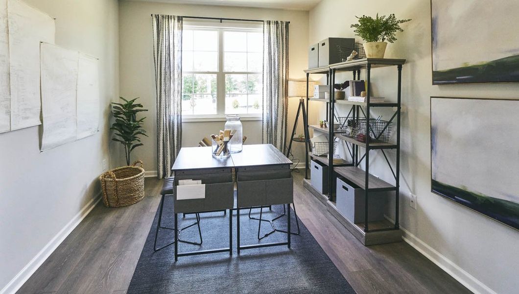 Furnished interior view inside a new home in The Villas at Kinsley, Jamestown (Image 4). Furnished interior view inside a new home in The Villas at Kinsley, Jamestown (Image 4).