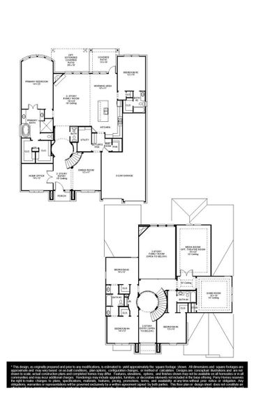2D floor plan layout of this home in Katy Court 70', Katy, TX (Image 2).
