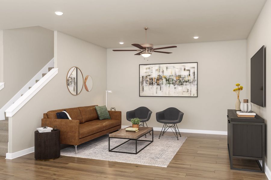 Representative furnished interior of a home built from the Greeley by Tri Pointe Homes in Park Central, Georgetown (Image 7).